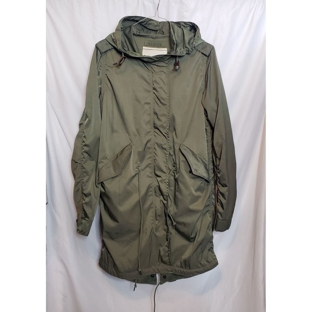 Denim and Supply Ralph Lauren Army Green Polyester Coat Womens Med Zip Up